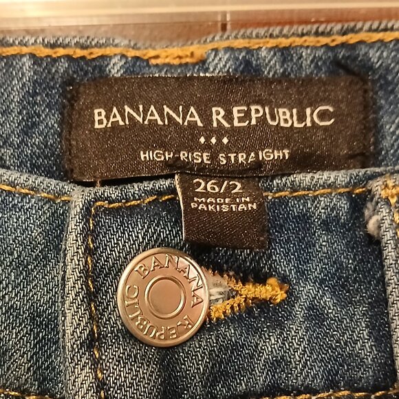 BANANA REPBULIC High-Rise Straight Leg Jeans 26/2 -Like New - Picture 3 of 9